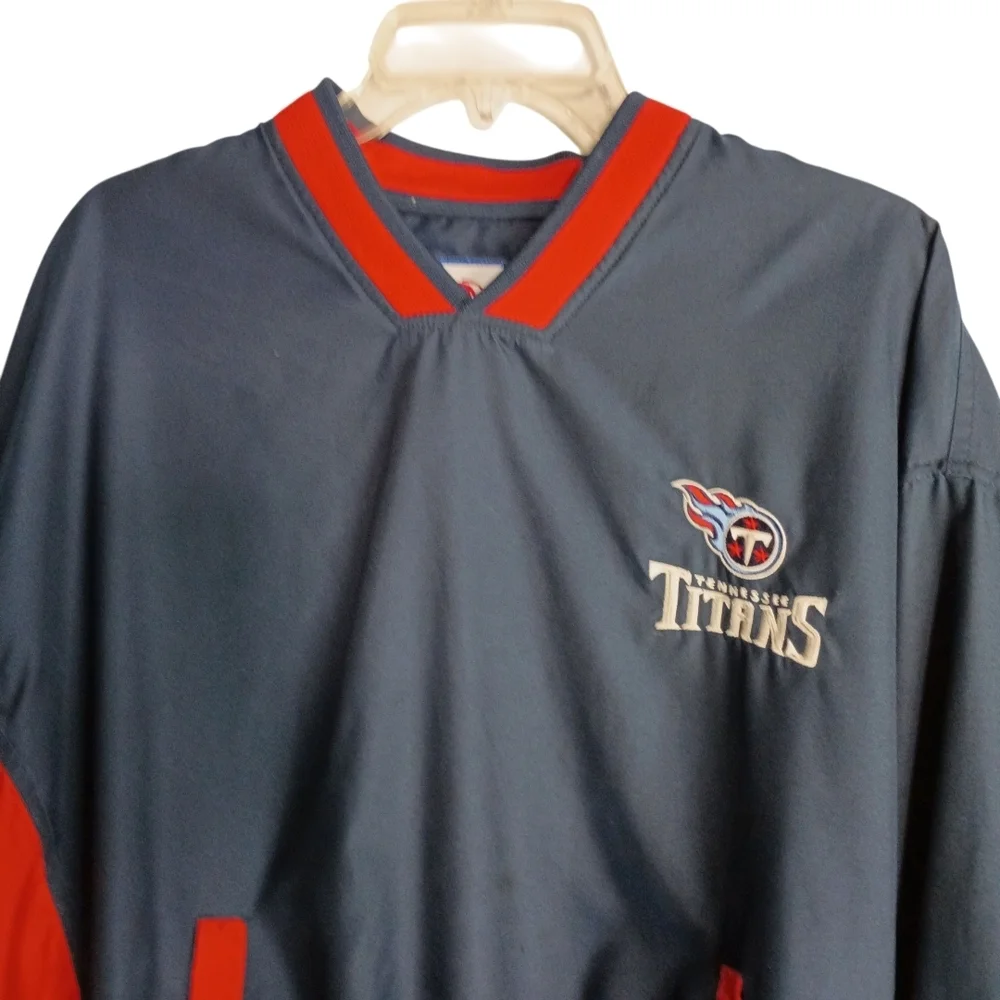 NFL =Blue and Red Titans Pullover Jacket - Size Large - Picture 2 of 4